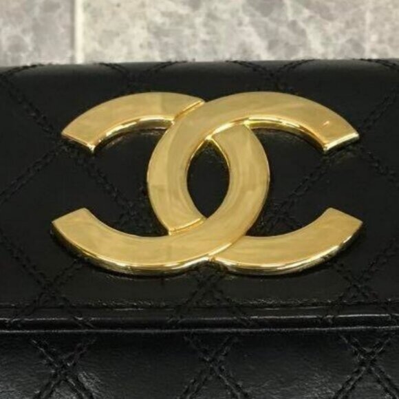 CHANEL 24K Vintage Single Flap Bag Large Coco Quilted Chain Shoulder Bag Purse - Picture 7 of 16